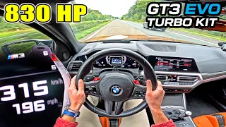 830HP BMW M3 testing GT3 EVO TURBOS on RON98 & RON102 at AUTOBAHN