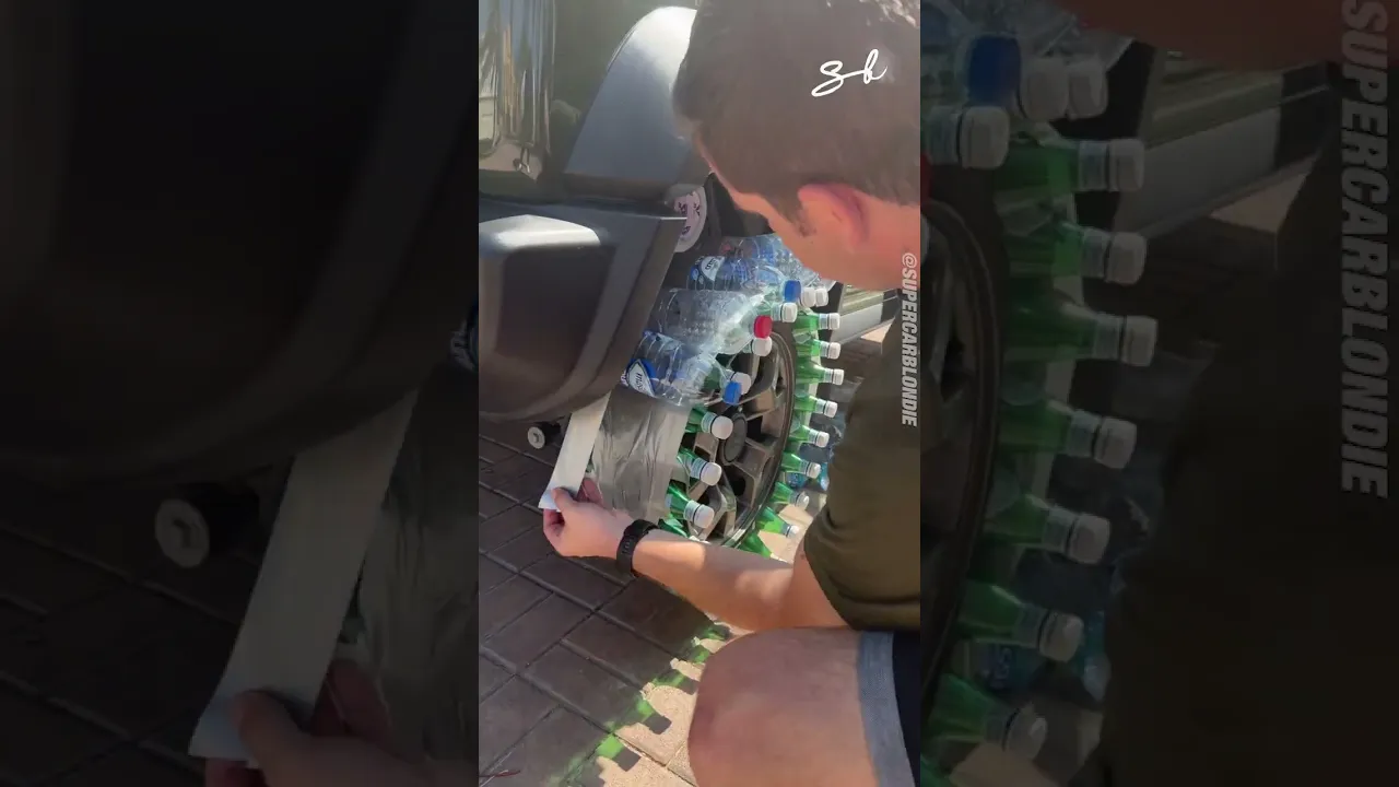 Changing A Tire With Plastic Bottles 😂