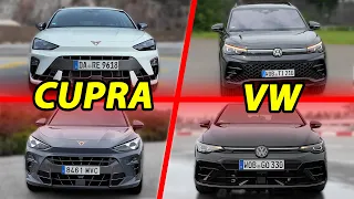 Cupra vs VW: Terramar vs Tiguan, Formentor vs T-Roc, Leon vs Golf, Tavascan vs ID5 vs ID4