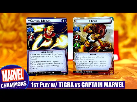 Marvel Champions Civil War Solo Playthrough with TIGRA vs CAPTAIN MARVEL | Fantasy Flight Games