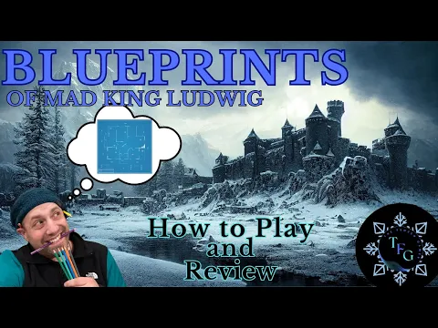Unleashing your inner architect: A zany rules & review of board game Blueprints of Mad King Ludwig.