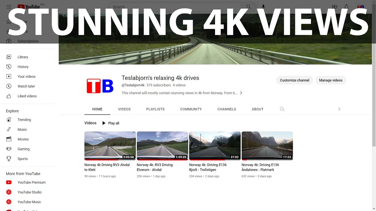 New 4k channel: @Teslabjorn4k