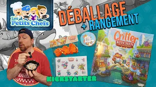 La version deluxe Kickstarter du jeu Critter Kitchen déballage et rangement | Les Petits Chefs