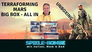 Spiele-Bombe 2021: Unboxing BIG BOX Terraforming Mars, Kickstarter Corporate CEO Pledge - ALL IN :-)