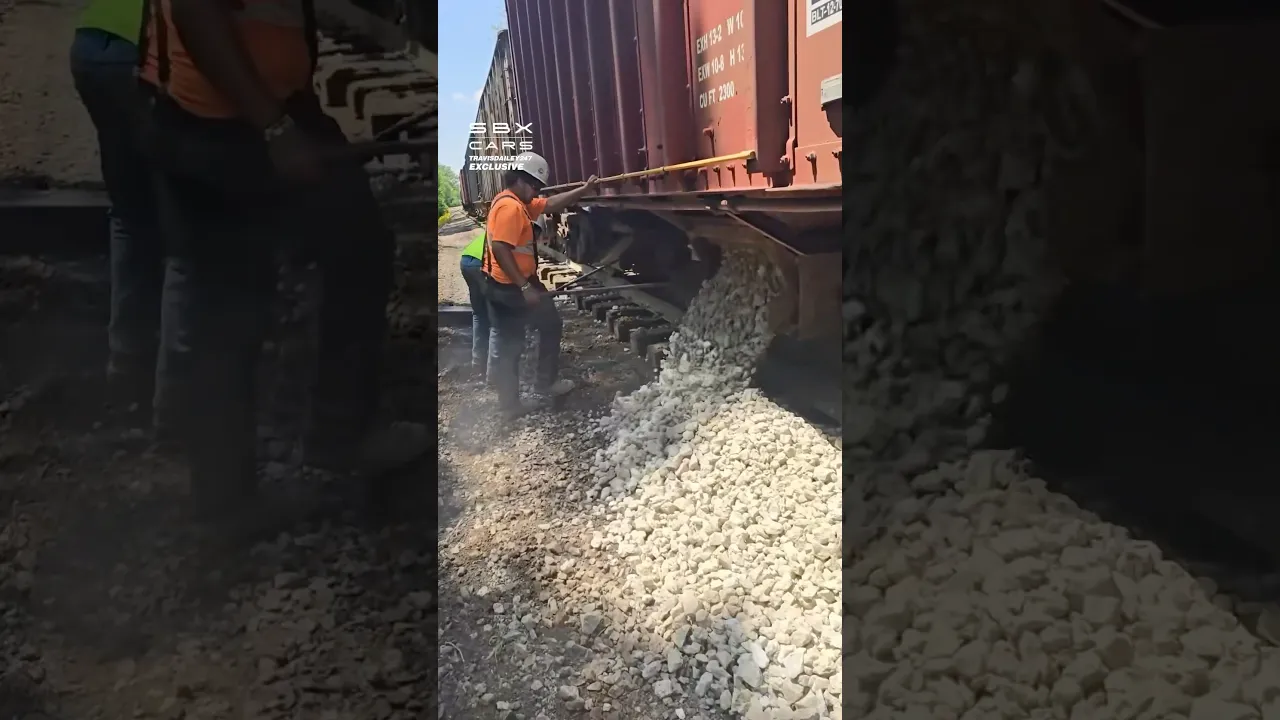 Adding Stones Onto A Train Track! 🤯 #trains #stones #tracks