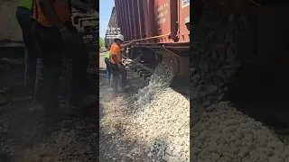 Adding Stones Onto A Train Track! 🤯 #trains #stones #tracks