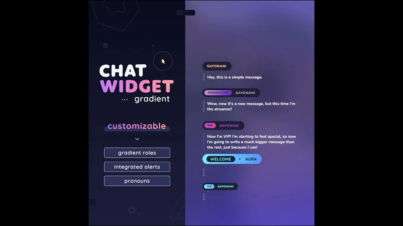 Gradient Roles Gradient Roles Chat Widget w/ Alerts Minimal Fully Customizable Custom ...