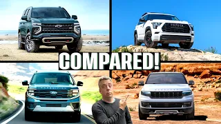 COMPARED: New Jeep Wagoneer vs Chevy Tahoe vs Nissan Armada vs Toyota Sequoia vs Ford Expedition!