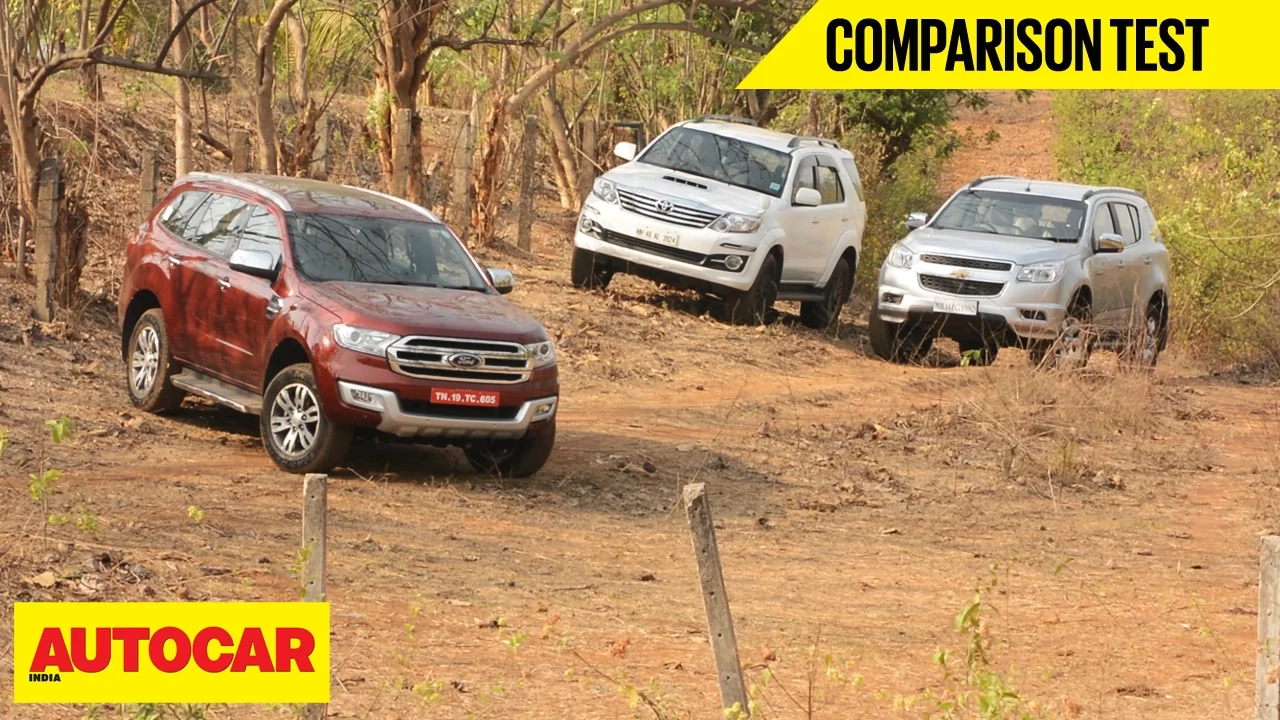 Ford Endeavour VS Chevrolet Trailblazer VS Toyota Fortuner | Comparison Test | Autocar India