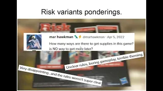 Pondering Risk variants and the game rules associated with them