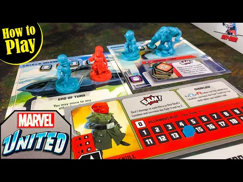 How to Play MARVEL UNITED including Set-up and following up with a Solo Play vs Red Skull