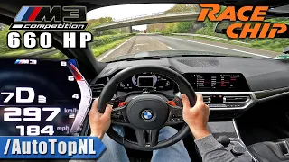 660HP BMW M3 G80 xDrive *297km/h* on AUTOBAHN by AutoTopNL