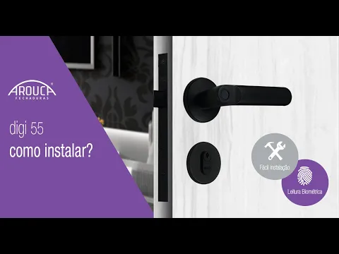 Maçaneta Digital Arouca Embutir para Porta de Madeira Biometria e Chave