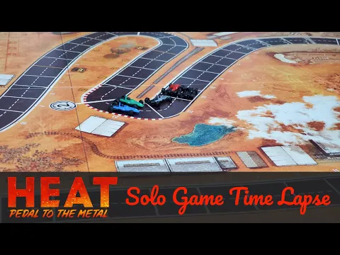 Two Solo plays of Heat - Pedal to the Metal board game time lapse on different Maps.