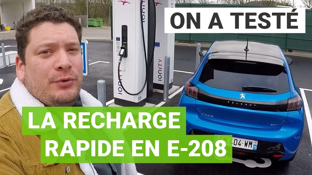 Recharge PEUGEOT e-208 sur borne IONITY : rapide comme l'éclair ?