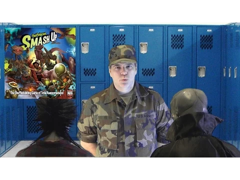 Smash Up Board Game Tackled by a Scary Pair