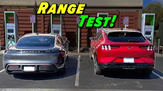 Which Goes Farther? | Taycan vs Mach-E Range Test