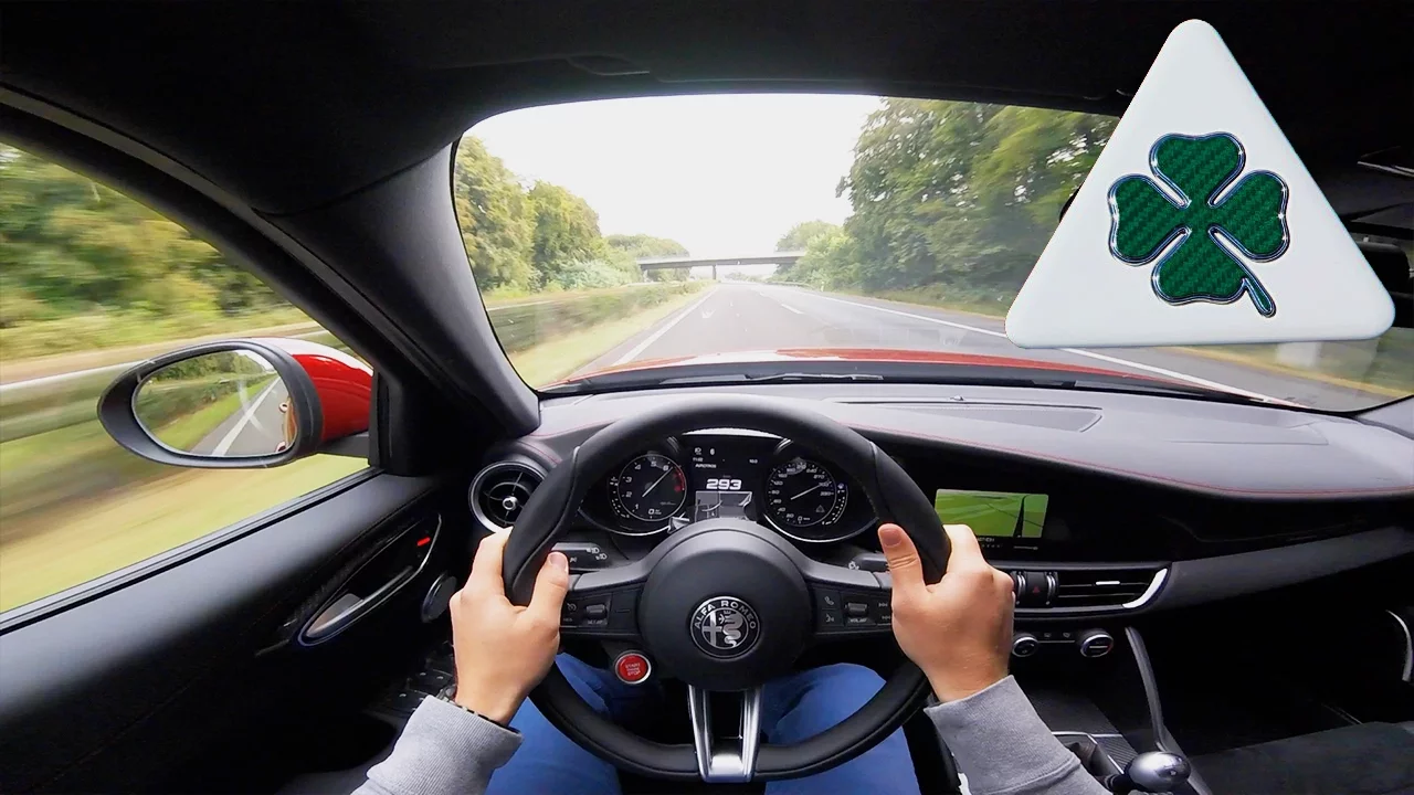 Alfa Romeo Giulia Quadrifoglio QV ACCELERATION & TOP SPEED POV on Autobahn Test Drive