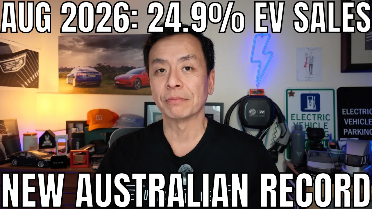 Australia EV Sales August 2026: 24.9% | EVs outsell other powertrains