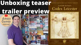 Leonardo da Vinci's: Codex Leicester worker placement area AmassGames unboxing teaser trailer Korean