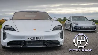 Porsche Panamera vs Taycan - Test 2 DRAG TEST | Fifth Gear