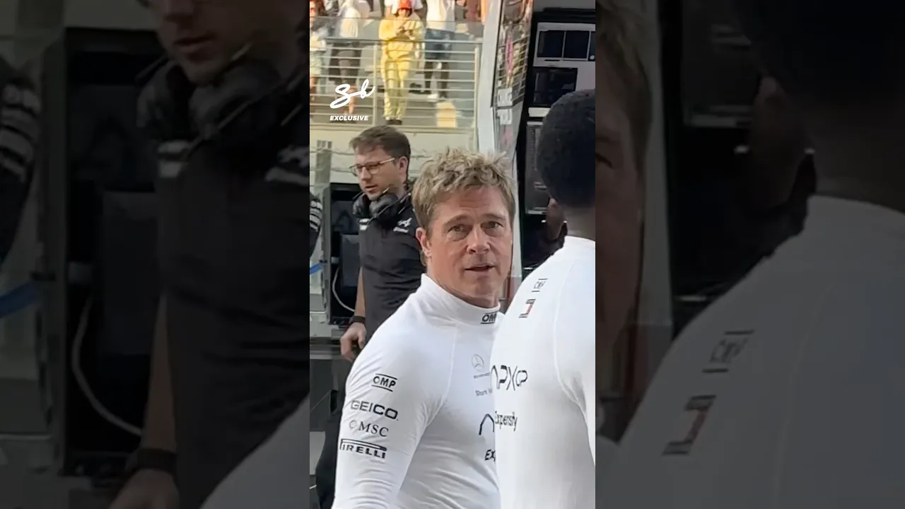 When Brad Pitt spots you in the crowd...🤣 #bradpitt #f1 #supercarblondie