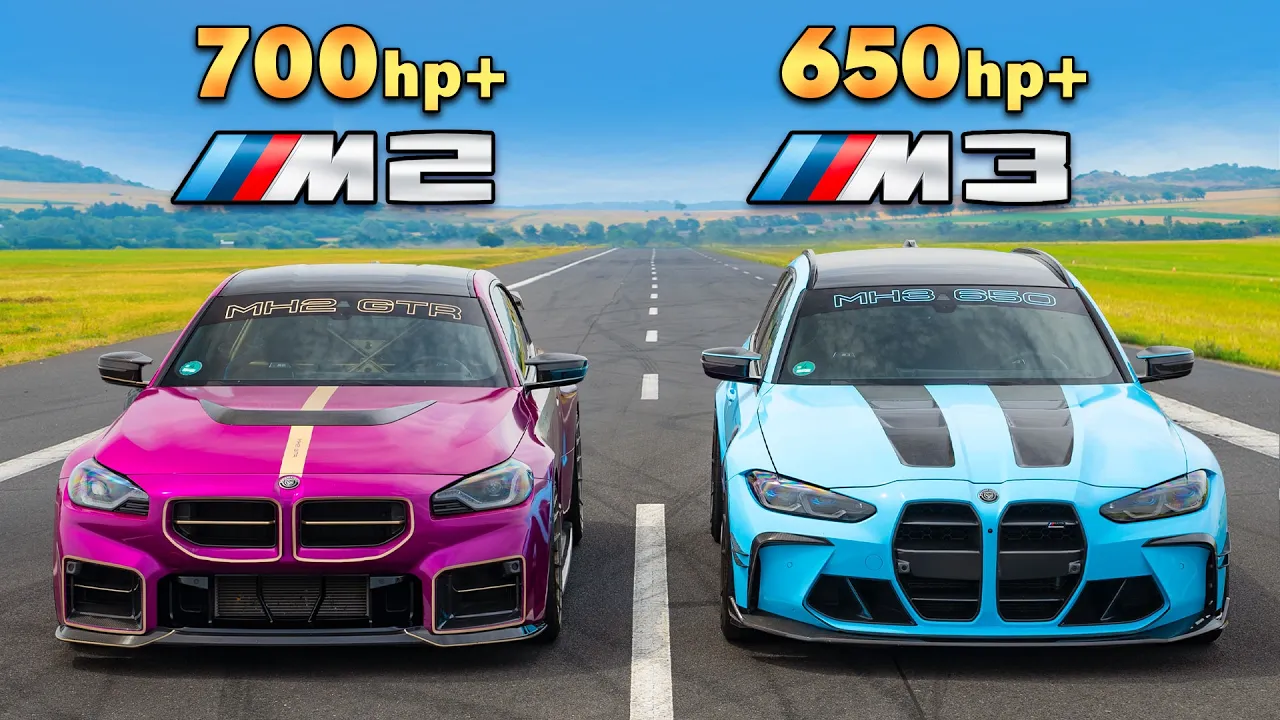 715hp BMW M2 v Manhart M3 Touring: DRAG RACE