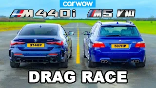 BMW M5 V10 Touring v BMW M440i: DRAG RACE