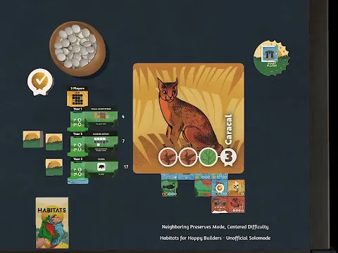 Habitats (boardgame) for Happy Builders - a solo playthrough (Neighboring Preserves mode)