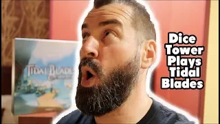 My visit to The Dice Tower to play Tidal Blades with Tom, Sam, and Zee.