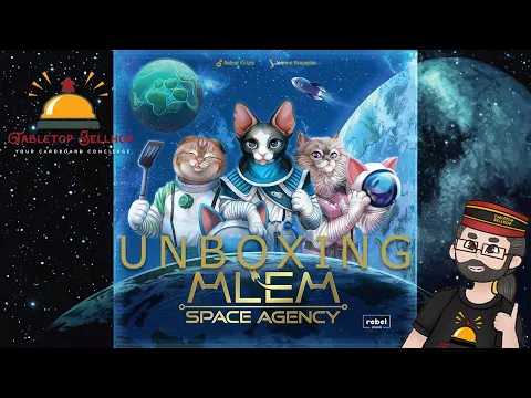 Unboxing MLEM Space Agency, A push your luck dice game from Knizia with a cute cat theme.