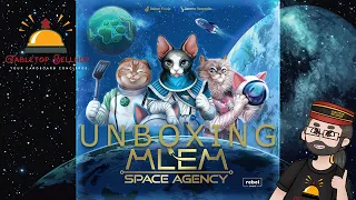 Unboxing MLEM Space Agency, A push your luck dice game from Knizia with a cute cat theme.
