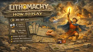 Lithomachy – How to Play Solo Roll & Write Puzzle Game Inspired by Greek Mythology