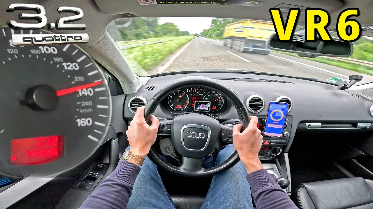 AUDI A3 3.2 VR6 230KMH on UNLIMITED AUTOBAHN