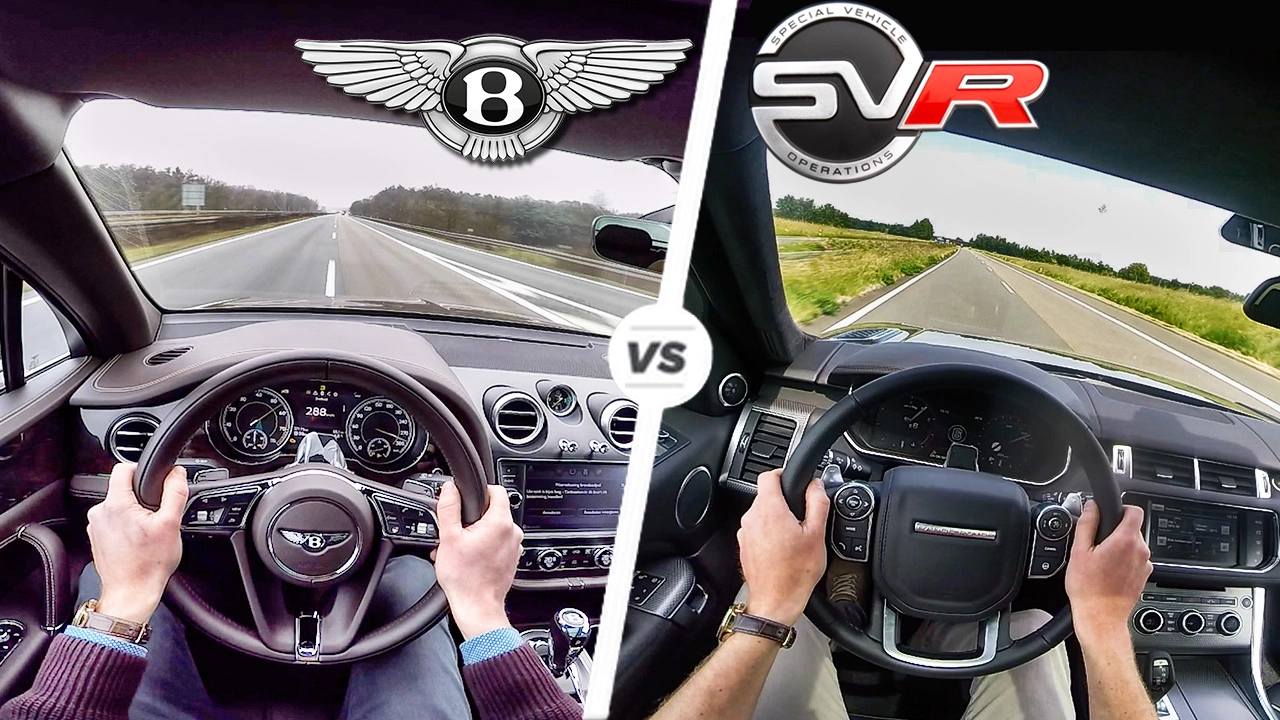 Range Rover Sport SVR vs Bentley Bentayga ACCELERATION 0-250 km/h Autobahn POV & SOUND by AutoTopNL