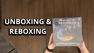 Mansions of Madness: Beyond The Threshold Expansion - Game Unboxing & Reboxing - What's in the Box?