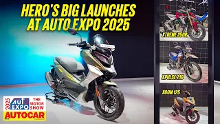 Hero Xoom 160, Xoom 125, Xtreme 250R, XPulse 210 - Prices & details | Auto Expo 2025 | Autocar India