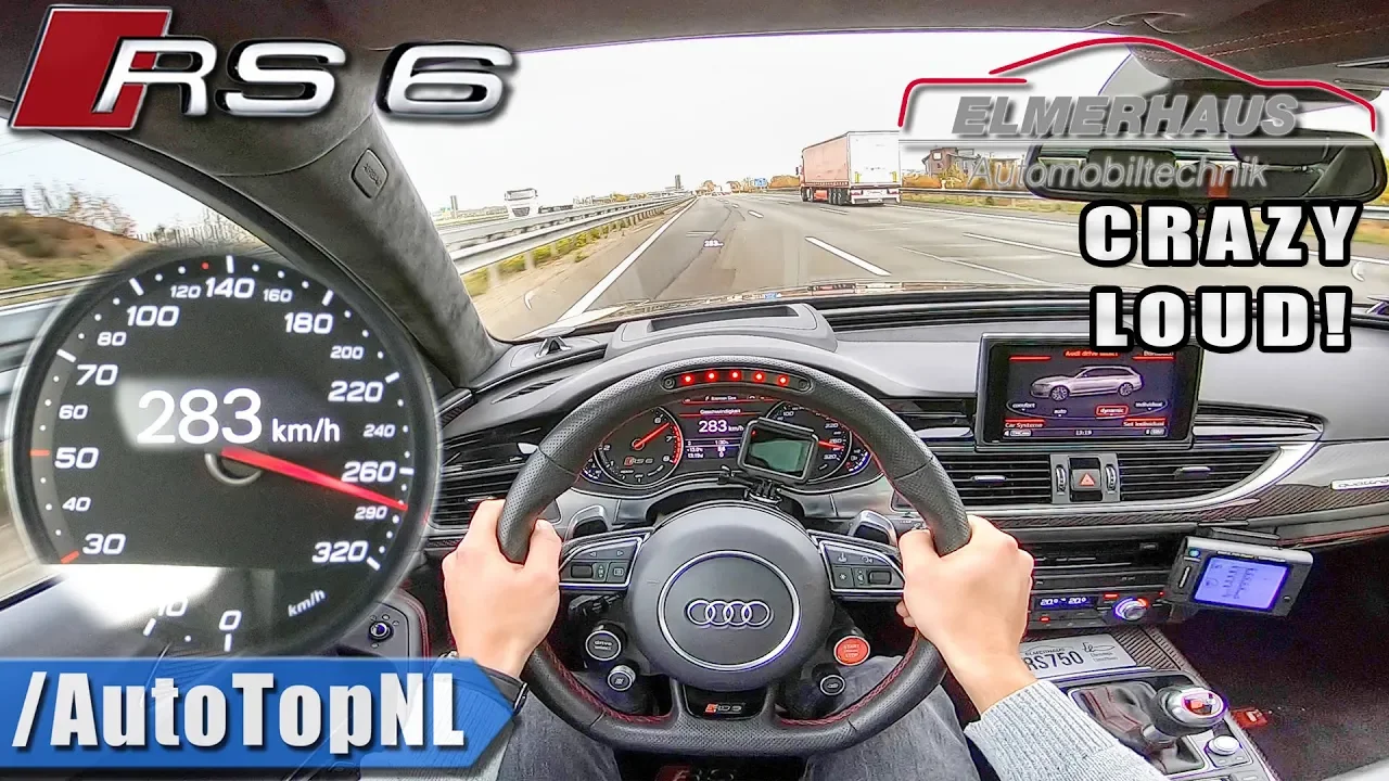 780HP AUDI RS6 Elmerhaus CRAZY LOUD! 283km/h AUTOBAHN POV by AutoTopNL