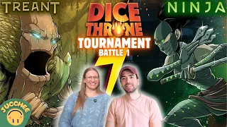 Dice Throne TOURNAMENT | How To Play + Playthrough | Treant vs Ninja [Battle 1]