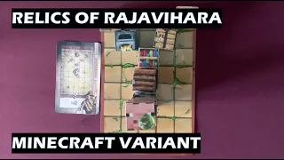 Relics of Rajavihara board game with Minecraft Cubeez