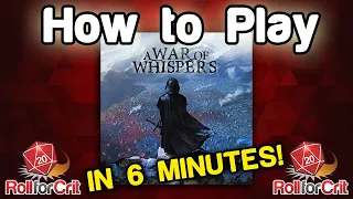 How to Play A War of Whispers | Roll For Crit