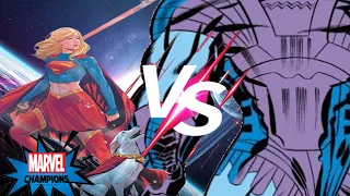 Consent is King: Marvel Champions Galactic Storm Custom Content Gameplay Supergirl vs Kree Sentry