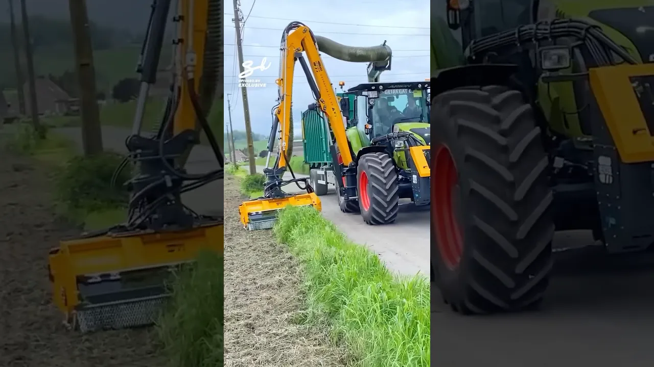 Bye-bye grass clippings! 👋 #vacuum #machinery #grass