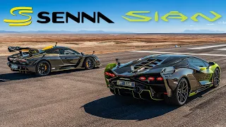 $5m Lambo Sian vs McLaren Senna DRAG RACE: The CLOSEST drag race yet. AWD vs RWD