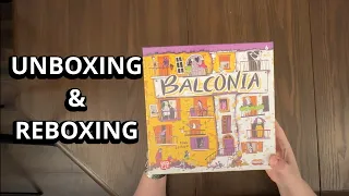 Balconia - Board Game Unboxing & Reboxing - What's in the Box?