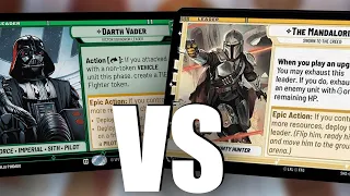 Mandalorian Command vs Darth Vader Command Star Wars Unlimited Gameplay @meeple