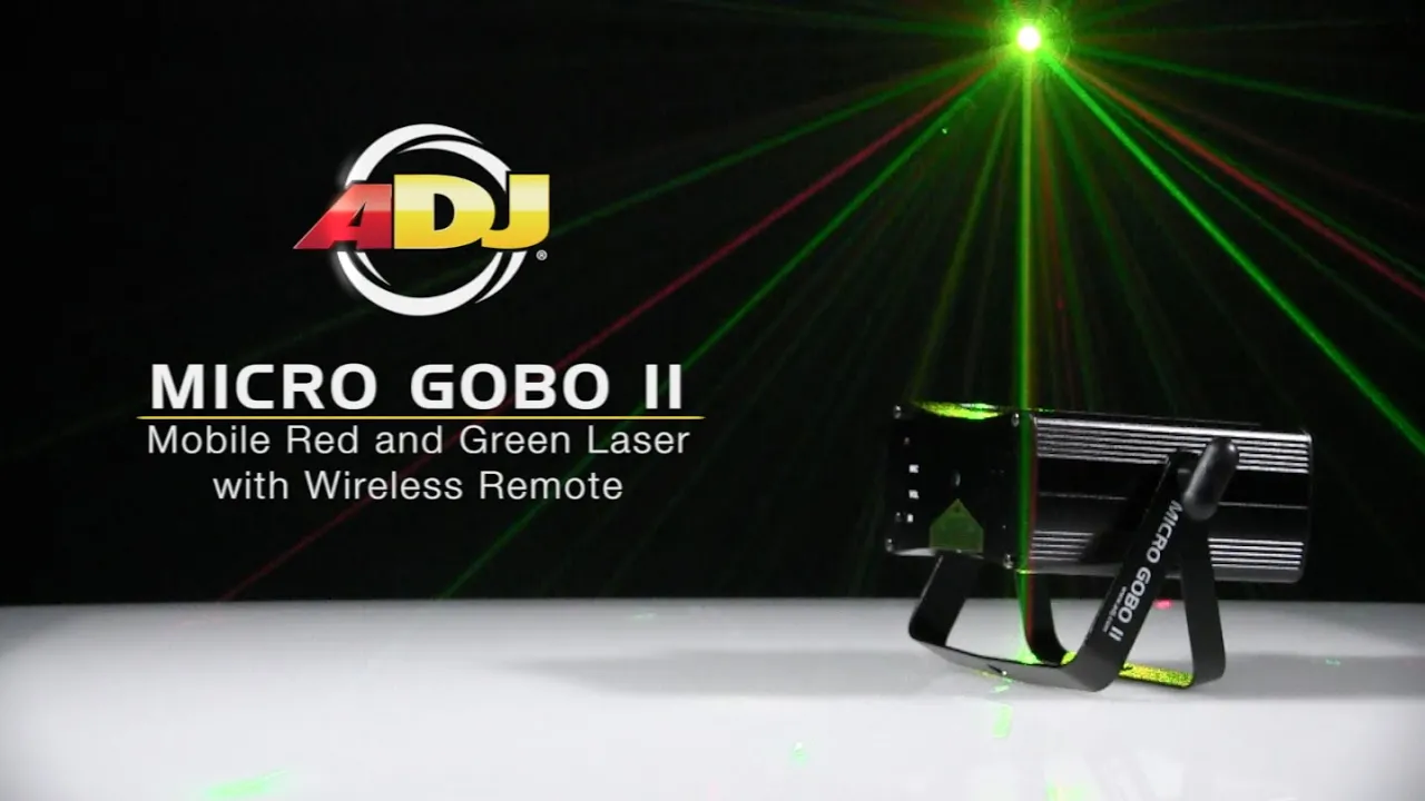 Product video thumbnail for ADJ American DJ Micro Gobo II Red &amp; Green Laser Fixture