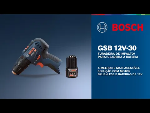 Parafusadeira Furadeira Bosch GSB 12V-30 Brushless 12V 2 Baterias + Maleta