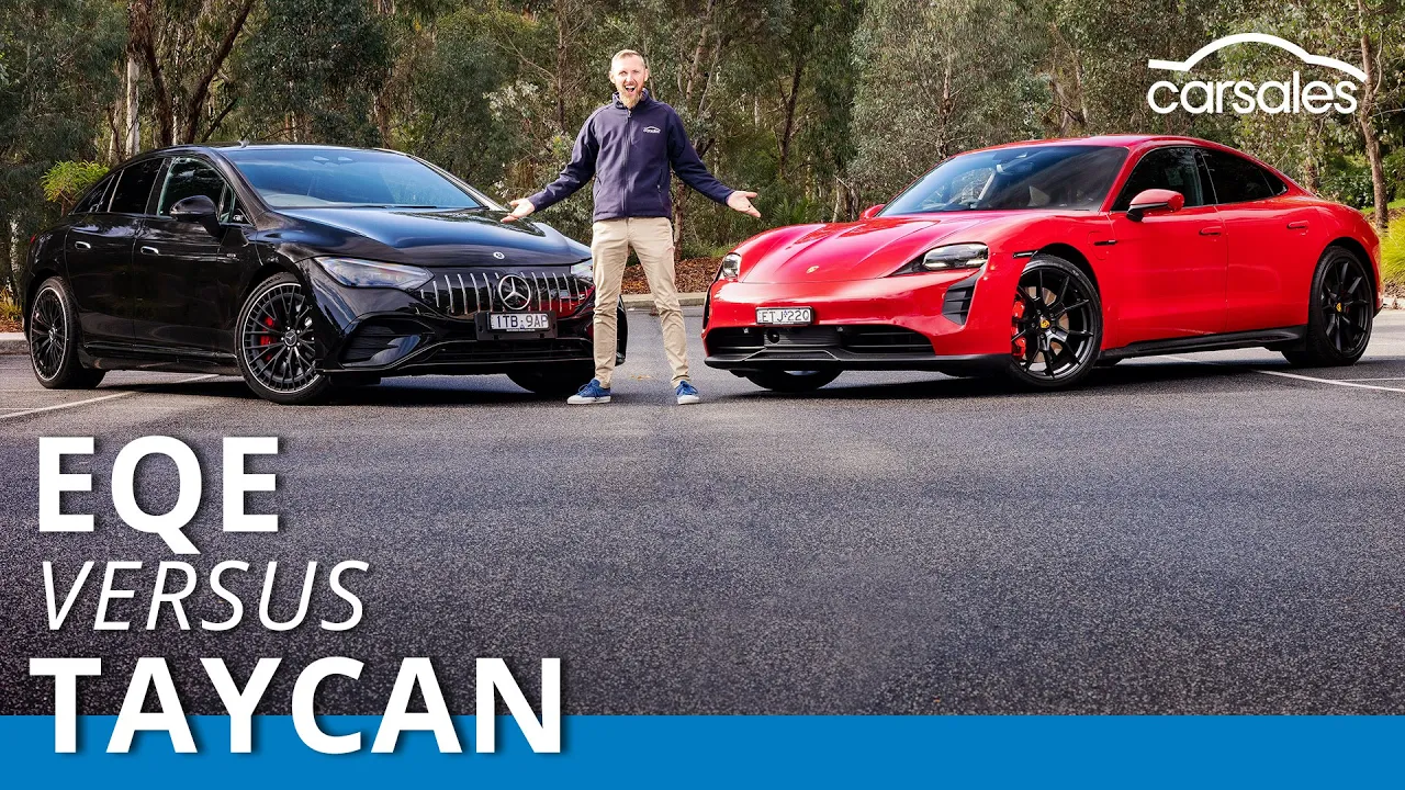 2023 Porsche Taycan GTS v Mercedes-AMG EQE 53 Comparison | German electric sports sedan shootout