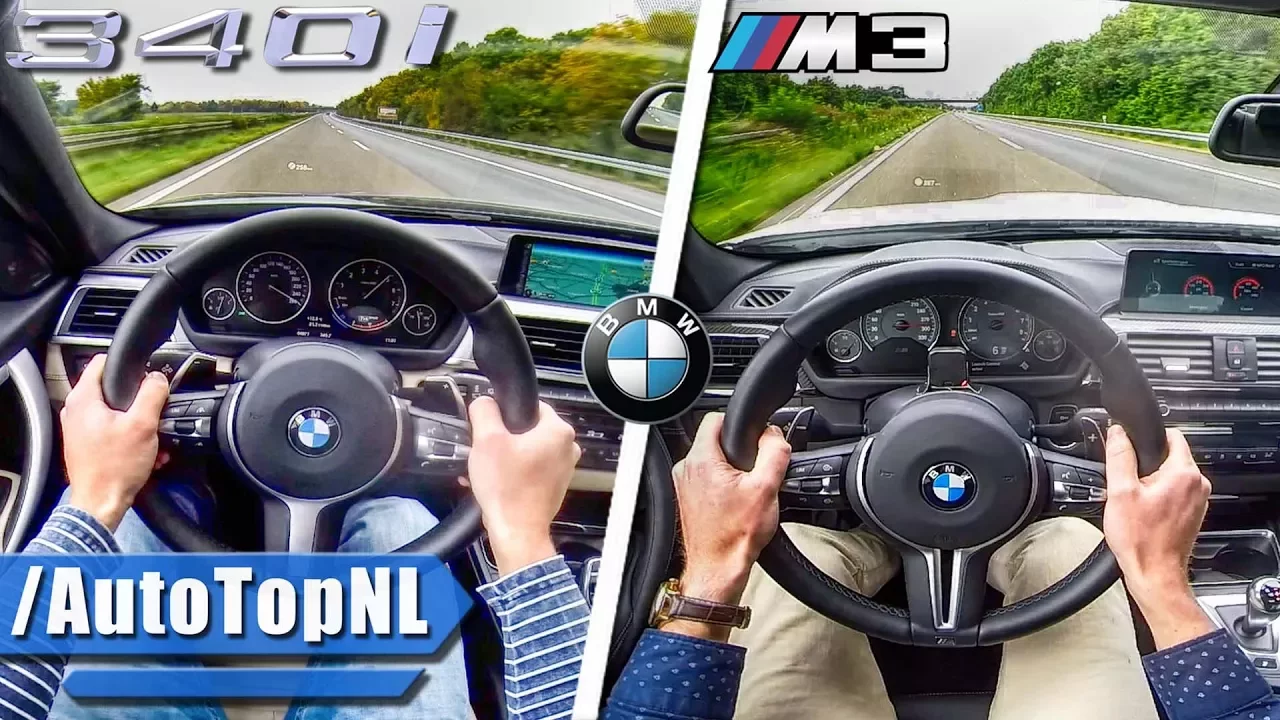 BMW M3 F80 vs 340i F30 0-250km/h AUTOBAHN POV & SOUND by AutoTopNL